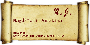 Magóczi Jusztina névjegykártya